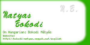 matyas bokodi business card